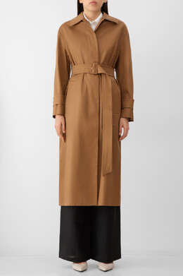 Max Mara: Коричневый плащ 