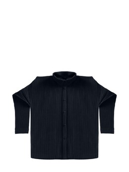 Homme Plissé Issey Miyake: Синяя рубашка 
