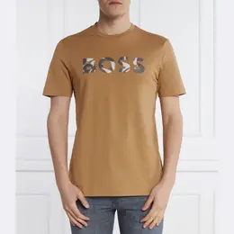 BOSS: Коричневая футболка 