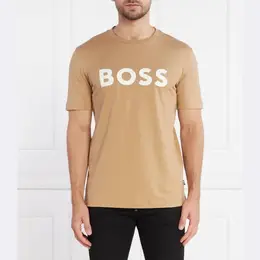 BOSS: Коричневая футболка 