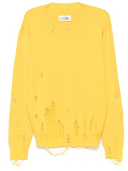 MM6 Maison Margiela: Жёлтый свитер 