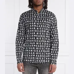 Armani Exchange: Чёрная рубашка 