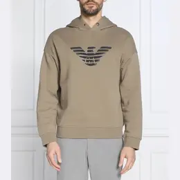 Emporio Armani: Коричневая толстовка 