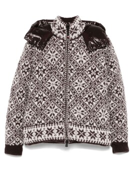Moncler Grenoble: Коричневый пуховик 