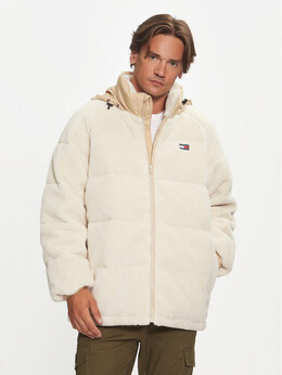 Tommy Jeans: Бежевый пуховик 