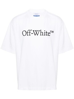 Off-White: Белая футболка  Bookish