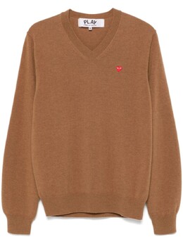 Comme Des Garçons Play: Коричневый свитер 