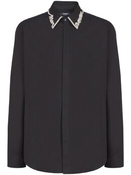 Balmain: Рубашка со стразами 