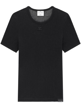 Courreges: Футболка в сетку 