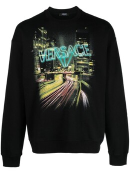Versace: Чёрная толстовка 