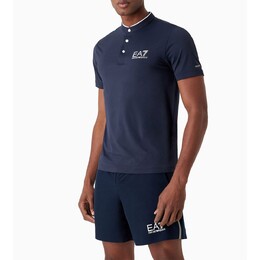 EA7 EMPORIO ARMANI: Синее поло 