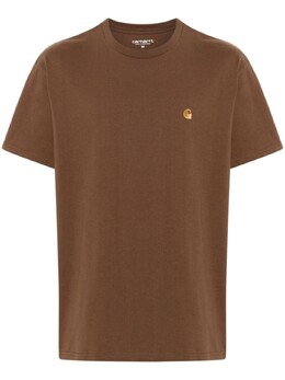 Carhartt WIP: Коричневая футболка  Chase