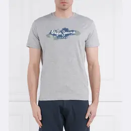 Pepe Jeans London: Серая футболка 
