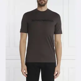 Emporio Armani: Коричневая футболка 
