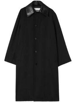 Jil Sander: Кожаное пальто 