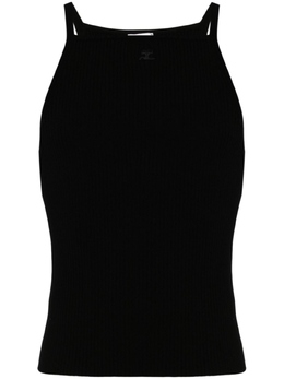 Courreges: Чёрная футболка 