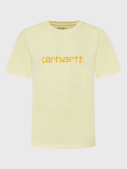Carhartt WIP: Жёлтая футболка  Script