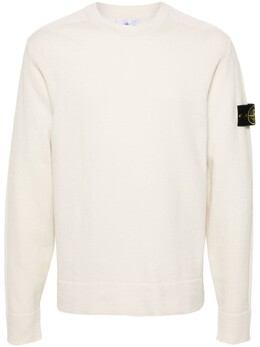 Stone Island: Белый свитер 