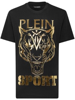 Plein Sport: Футболка с тигровым принтом 
