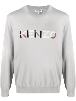 Kenzo: Серый свитер 