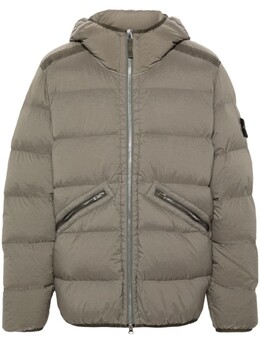 Stone Island: Коричневый пуховик  Compass