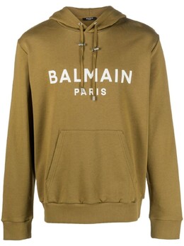 Balmain: Зелёная толстовка 