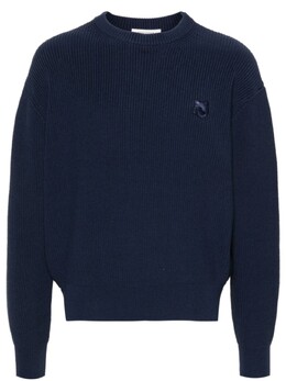 Maison Kitsuné: Синий свитер 