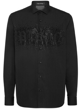 Philipp Plein: Рубашка  Sugar Daddy со стразами