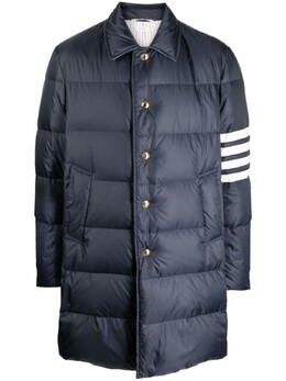 Thom Browne: Синий пуховик  4-Bar