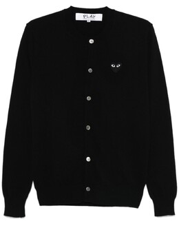 Comme Des Garçons Play: Чёрный кардиган  Heart