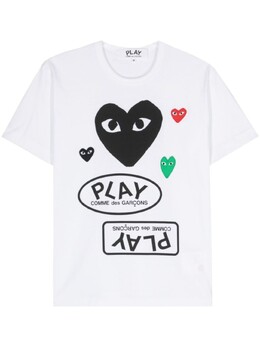 Comme Des Garçons Play: Белая футболка 