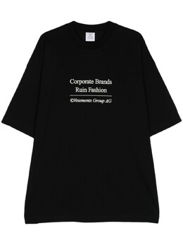 Vetements: Чёрная футболка 