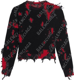 Balenciaga: Рваный свитер 