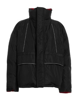Balenciaga: Чёрный пуховик 