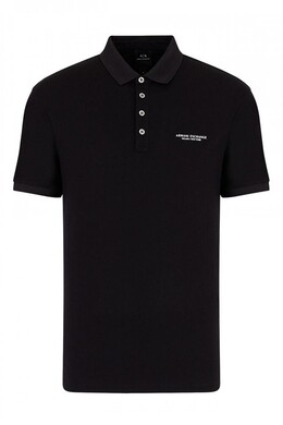 Armani Exchange: Чёрное поло 