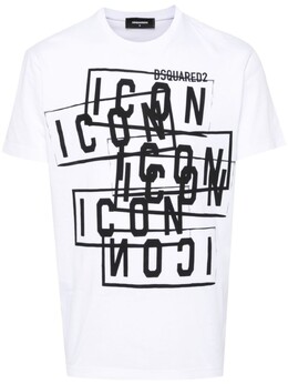 Dsquared2: Белая футболка  Icon