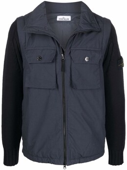 Stone Island: Синий пуховик 