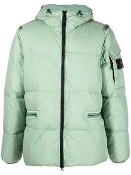Stone Island: Зелёный пуховик  Compass