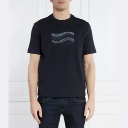 Armani Exchange: Синяя футболка 