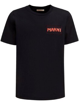 Marni: Чёрная футболка 