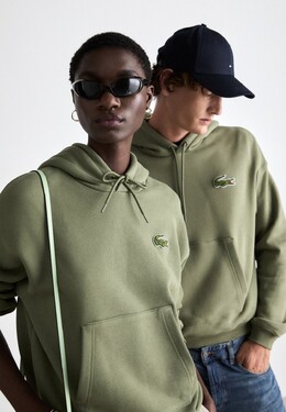 Lacoste: Толстовка цвета хаки 
