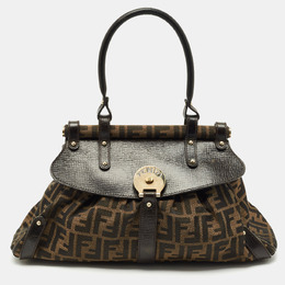Fendi: Коричневая сумка  Zucca
