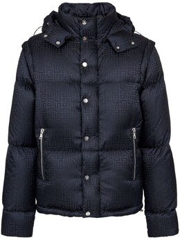 Balmain: Синий пуховик 