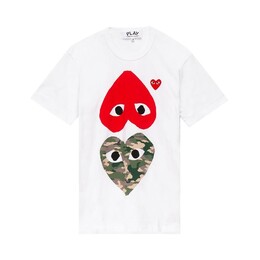 Comme Des Garçons Play: Белая футболка  Double Heart