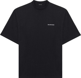 Balenciaga: Чёрная футболка 