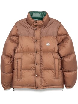 Moncler: Коричневый пуховик 