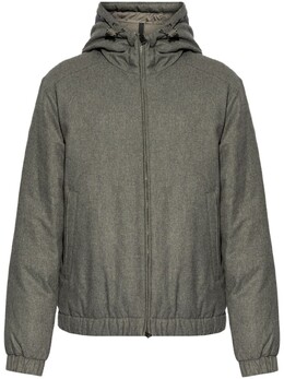 Moncler: Серый пуховик 