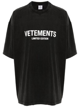 Vetements: Серая футболка 