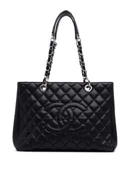 CHANEL Pre-Owned: Чёрная сумка-шоппер 