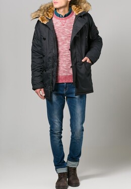 Alpha Industries: Чёрный пуховик 